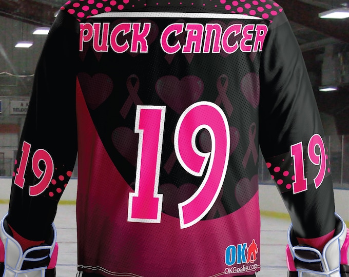 Puck Cancer breast cancer awareness hockey jersey