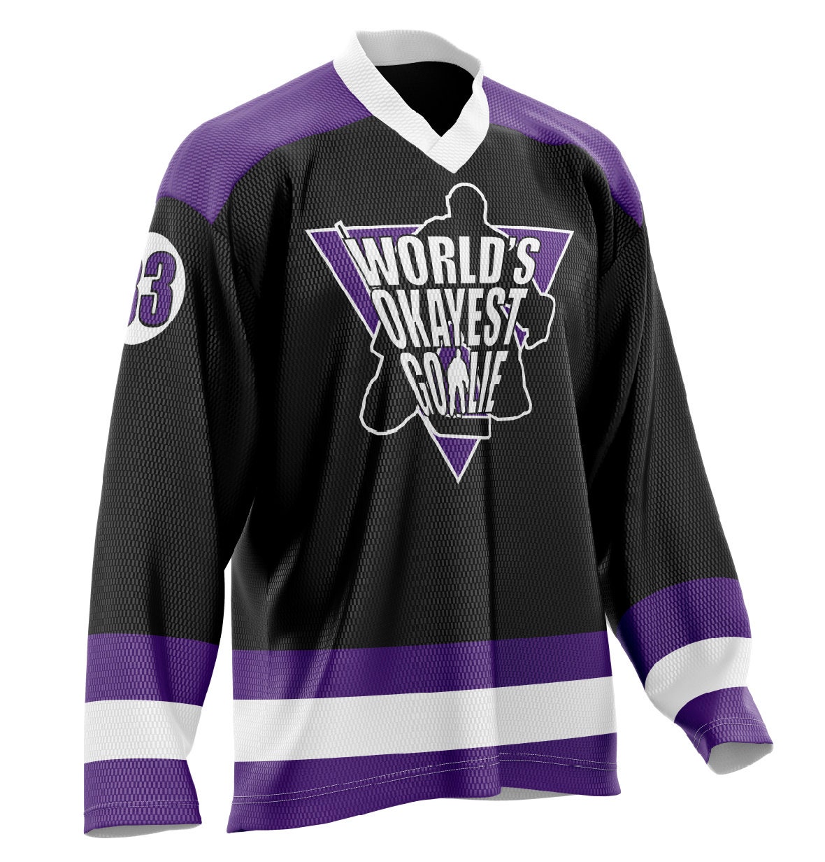 World's Okayest Goalie Hockey Jersey Black/Purple/White | Etsy