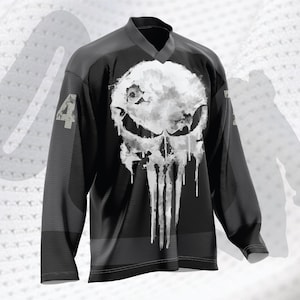 Punish Skull Hockey Jersey (Black or White)