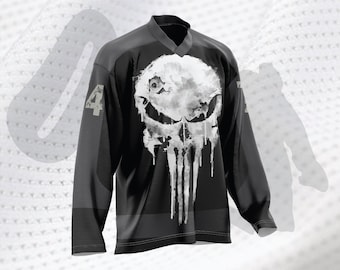 Maillot de hockey Punish Skull (noir ou blanc)