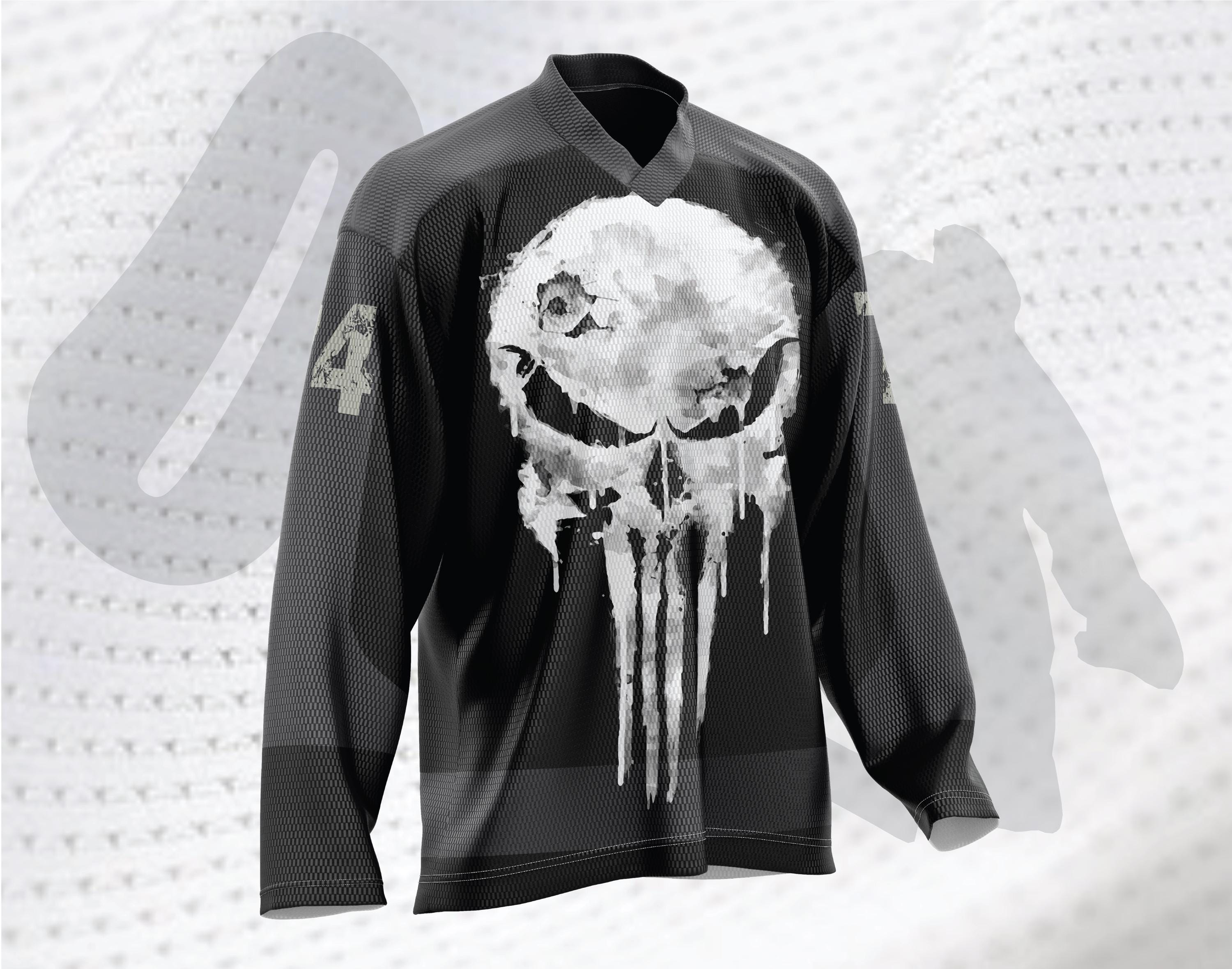 Punish Skull Hockey Jersey (black or White) - Etsy