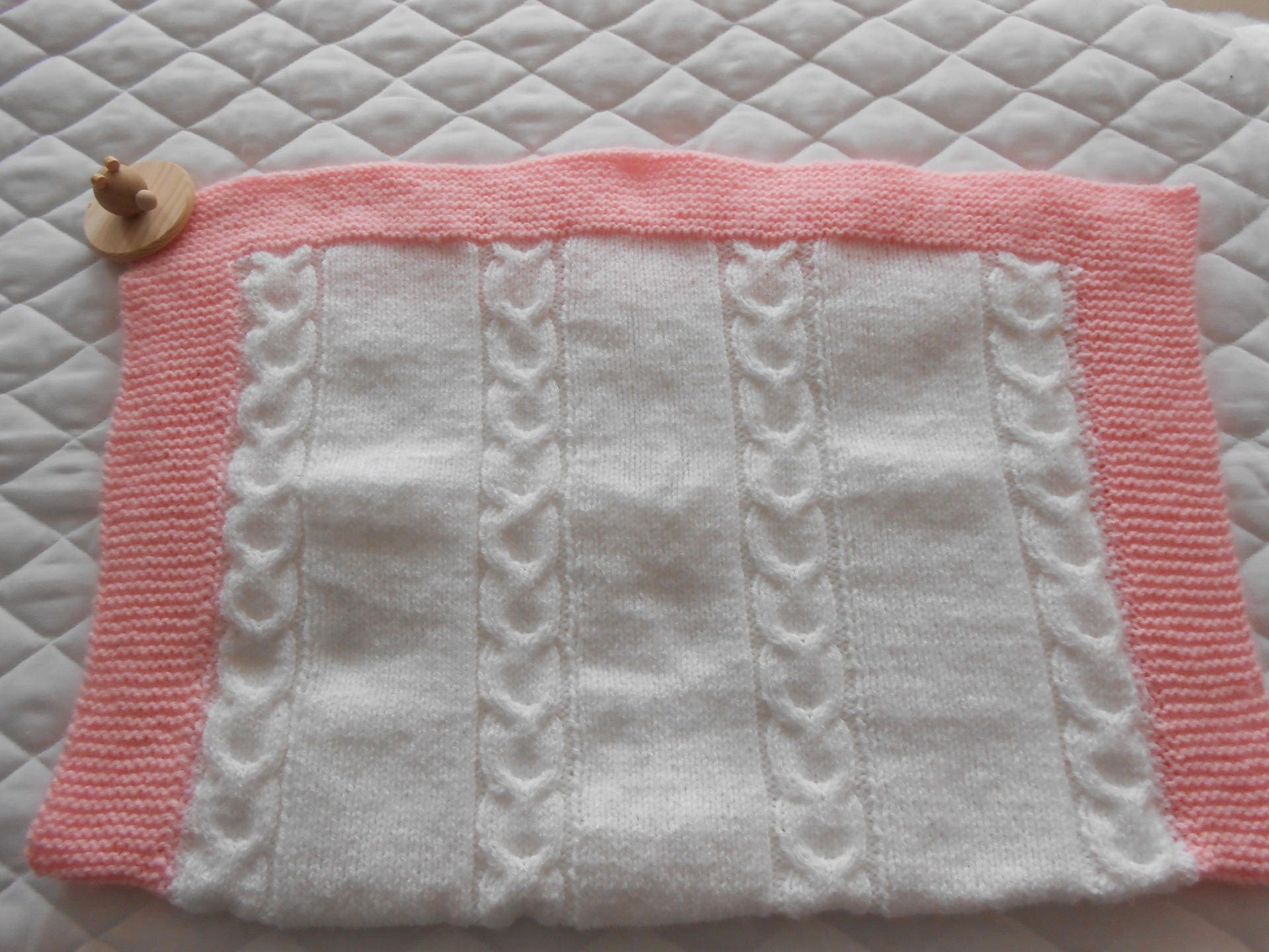 Couverture Bébé Rose et Blanche