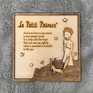 The Little Prince Wood Frame no.1 Prince / Wood engraved frame / The Little prince wall decor