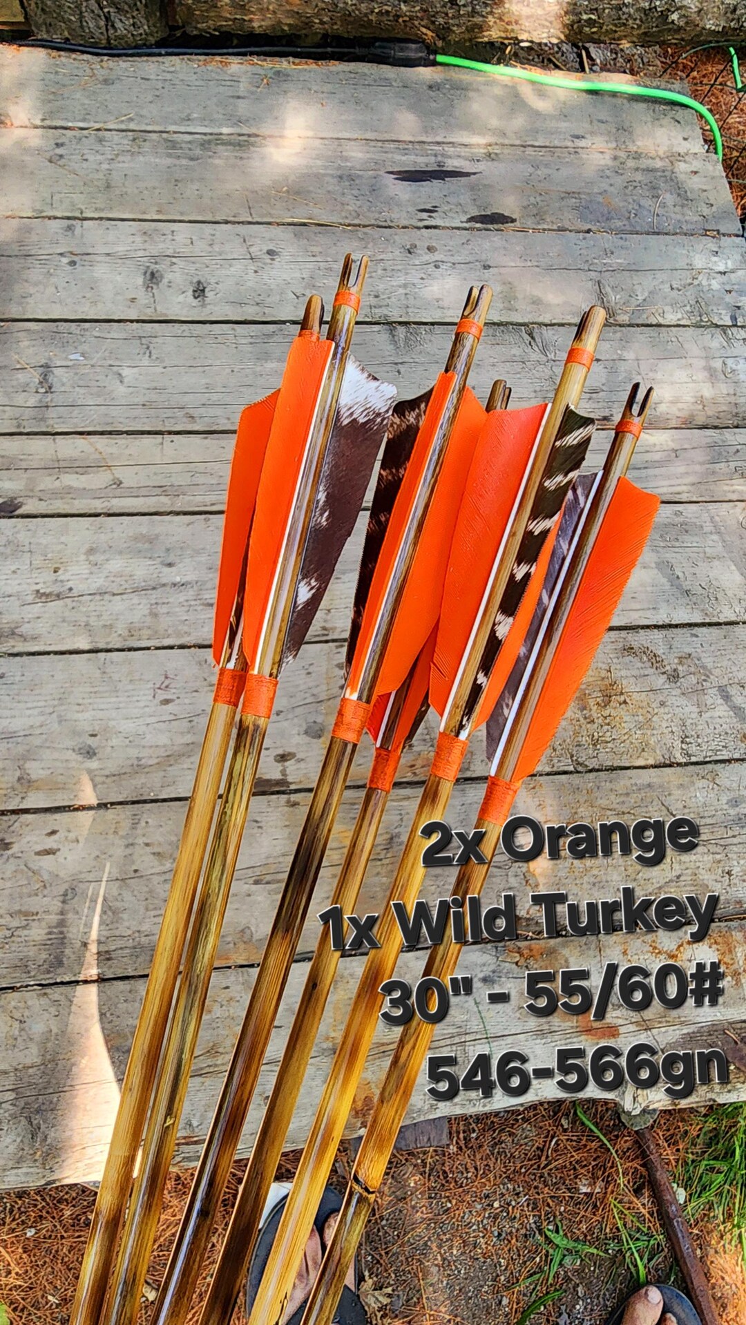 Tonkin Bamboo Cane Target Arrows - Matched Set (6) - Weight Matched ...