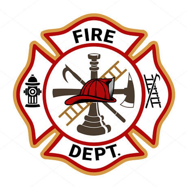 Für Mütter, Feuerwehr SVG, Malteserkreuz, Feuerwehrmann Feuerwehr Abteilung Emblem Abzeichen, Sofortiger Download Cricut Silhouette Clipart