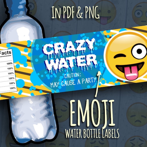 Emoji Water Bottle - Etsy
