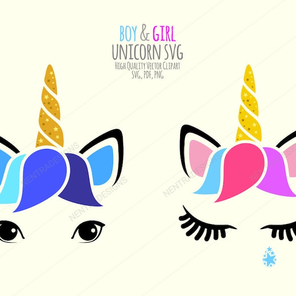 For Moms Boy & Girl Unicorn SVG File, Face Head, Horse Horn, png, Vector Graphic Clipart Clip Art Iron On Transfer For Mac + PC