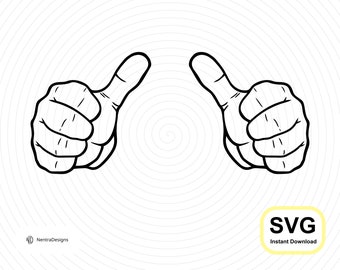 Thumbs Up SVG, Hands Pointing At Me, Myself and I with my Thumbs, Iron On Shirt Design, Instant Download Vector Cut File