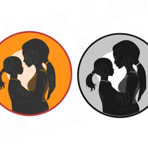 Moeder en dochter SVG, Moederdag Cadeau, PDF Cut File, Clipart PNG, Vector, jpeg, Commerciële Licentie, Instant Download