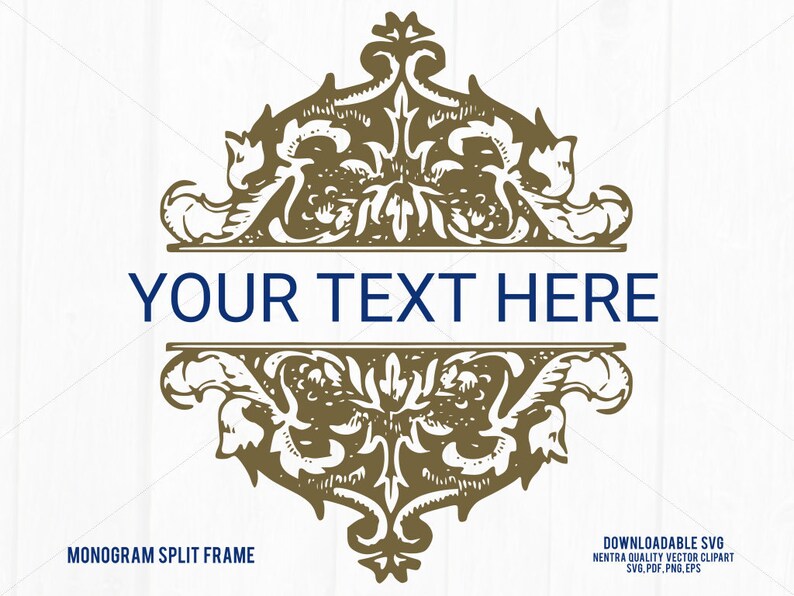 Download 80% Off Sale For Moms: SVG Flourish Vine Monogram Split ...