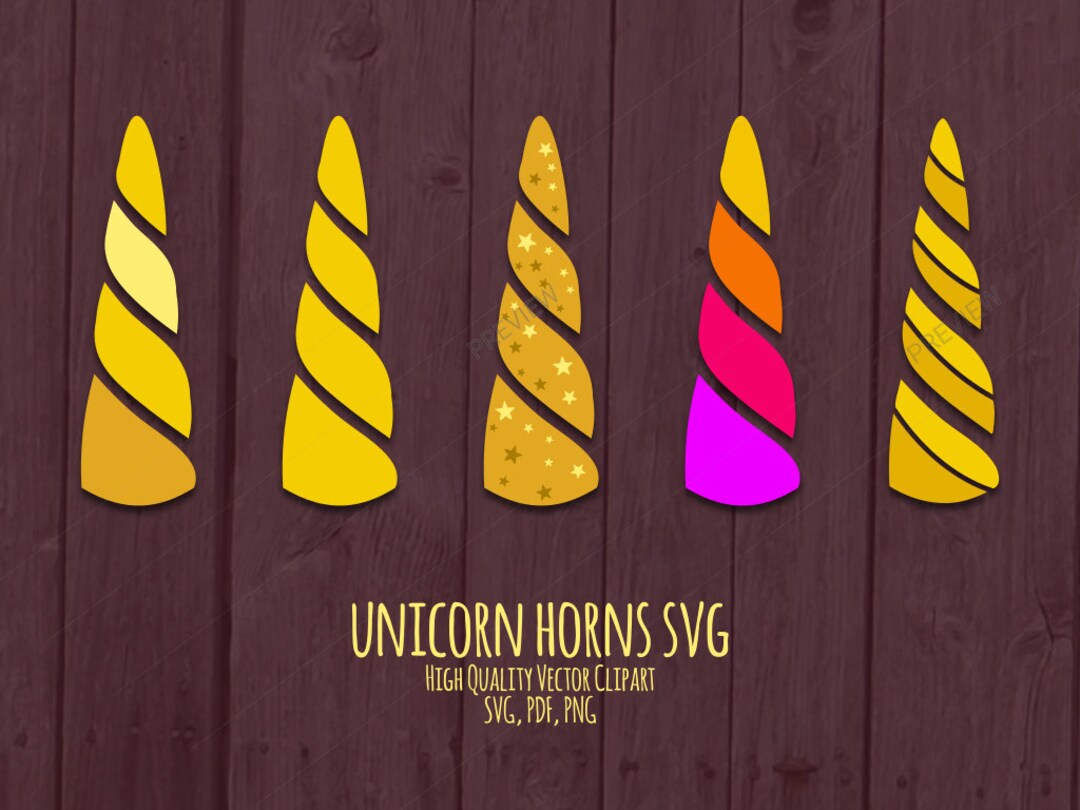 5 Unicorn Horns SVG File, Unicorn Clip Art, Png, Pdf, Dxf, Iron on T