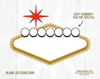 Las Vegas Sign Blank SVG Mr. & Mrs. Engagement Wedding Monogram Clipart png pdf dxf. Download for Mac + PC, Commercial License