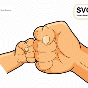 Fist Bump Farbe SVG, beste Knospen für immer, Baby Vater Mutter, Junge oder Mädchen, Sohn oder Tochter, Sofort Download, Vektor Datei