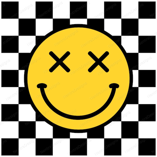 Smiley Face With X Eyes Etsy