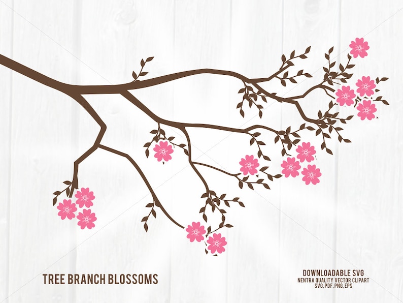 Download Kits Wedding Floral Tree Decal Clipart Pc Png Pdf Eps Dxf 80 Off Sale Tree Branch Flower Blossoms Svg Commercial License Download For Mac Craft Supplies Tools