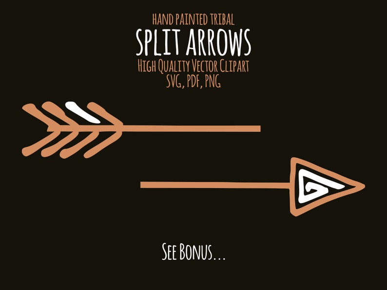 Download 80% Off Sale Split Arrow SVG Hand Painted Tribal Arrows | Etsy