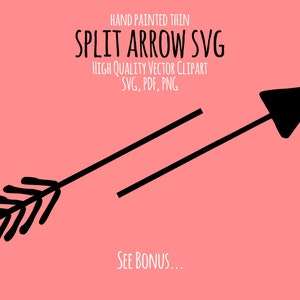 Heute: Split Pfeil SVG, Dünne Handgemalte Pfeile Clipart, Zwei Hälften, Native PNG pdf dxf Vektor shirt Aufbügeln Sofortiger Download
