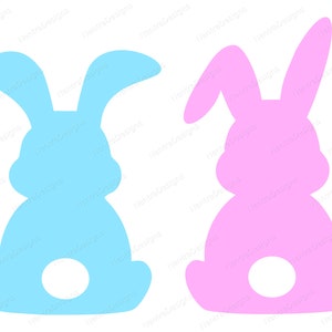Couple Bunny Bent Ears SVG, png, jpeg, pdf, dxf Instant Download, Vector Clip Art Cut File, Cricut, Silhouette, Commercial Use