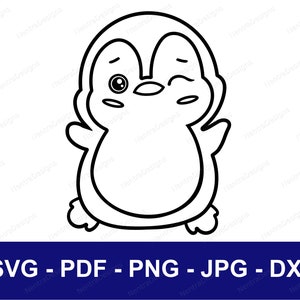Puede incluir: Un dibujo en blanco y negro de un pingüino de dibujos animados con un ojo guiñando. El pingüino está de pie con las alas extendidas.