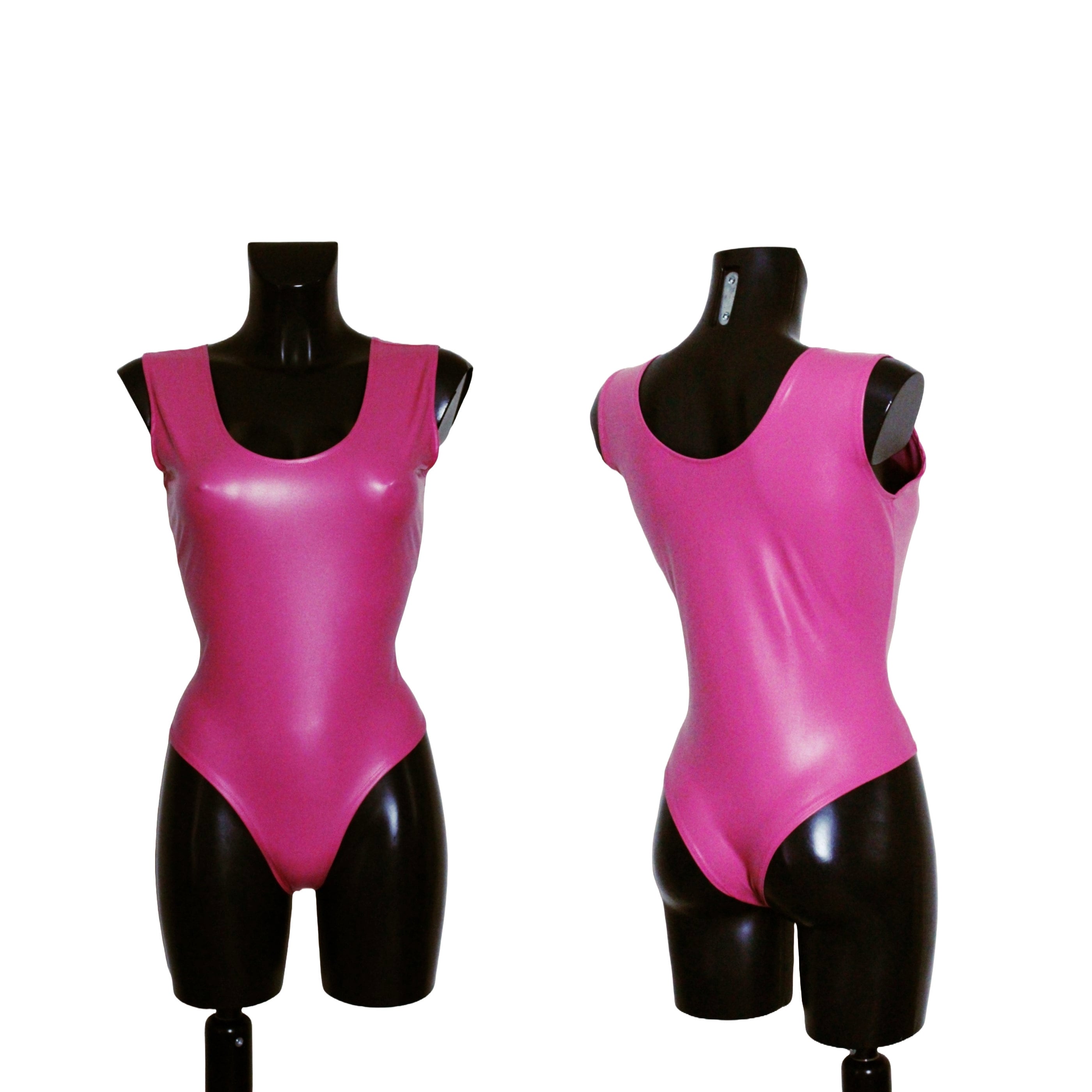 Zip Faux Leather Bathing Suit Leather Black Body Suit Alvivi Men's