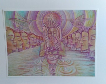 Water Blessing 12 x 16 inch Visionary Goddess Art Print