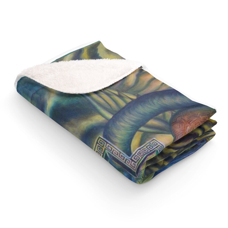Conscious Transmission Sherpa Fleece Blanket Surreal Visionary Art