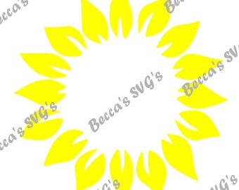 1 color/layer Sunflower circle perfect for monograms