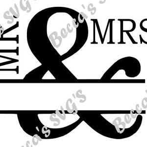 Mr. & Mrs. Spilt Monogram SVG