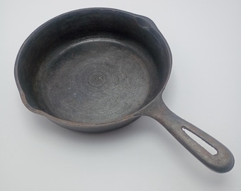 Cast Iron Deep Skillet Black 6" Taiwan #3 Vintage 1960s