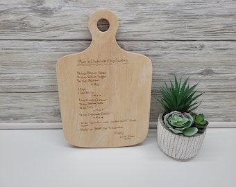 Handwritten Engraved Recipe Cutting Board