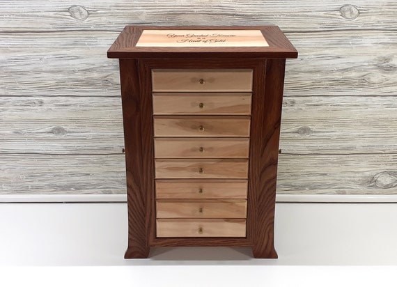 8-drawer Jewelry Box With Arched Legs, Necklace Holder With 8