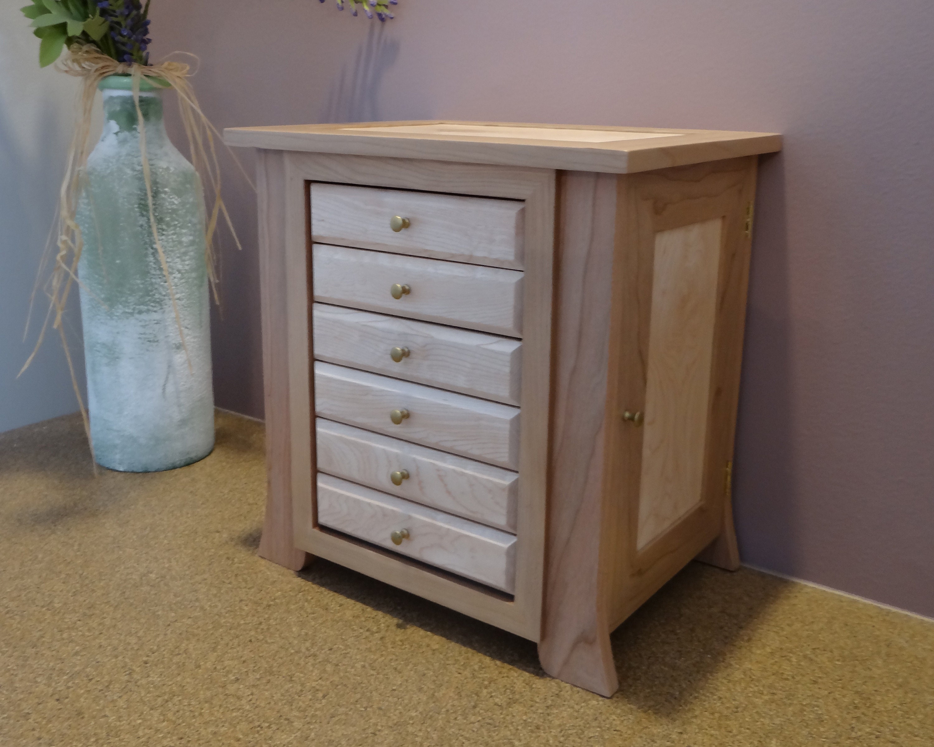 Jewelry Box with Arched Legs Necklace holder with 6 drawers. Etsy