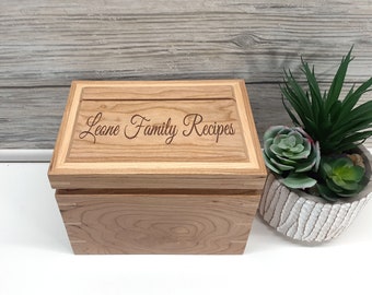 Solid Wood Recipe Box - Recipe Holder - Kitchen Decor for Recipe Cards - Looks great on the Kitchen Counter