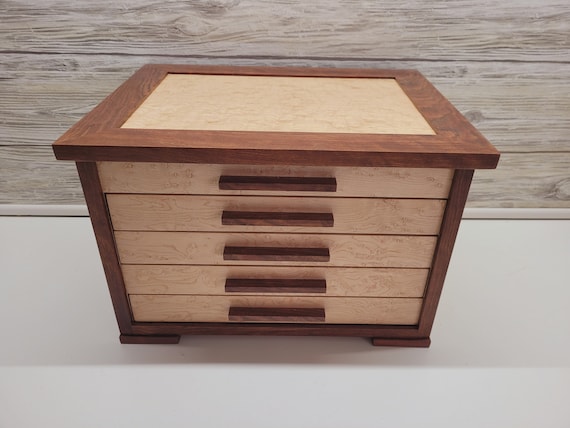 Custom Shaker Style Jewelry Box With Necklace Hooks, 4-drawer Jewelry Box  With Dividers, Men's Cuff Link Box, Ring Jewelry Box, -  Canada