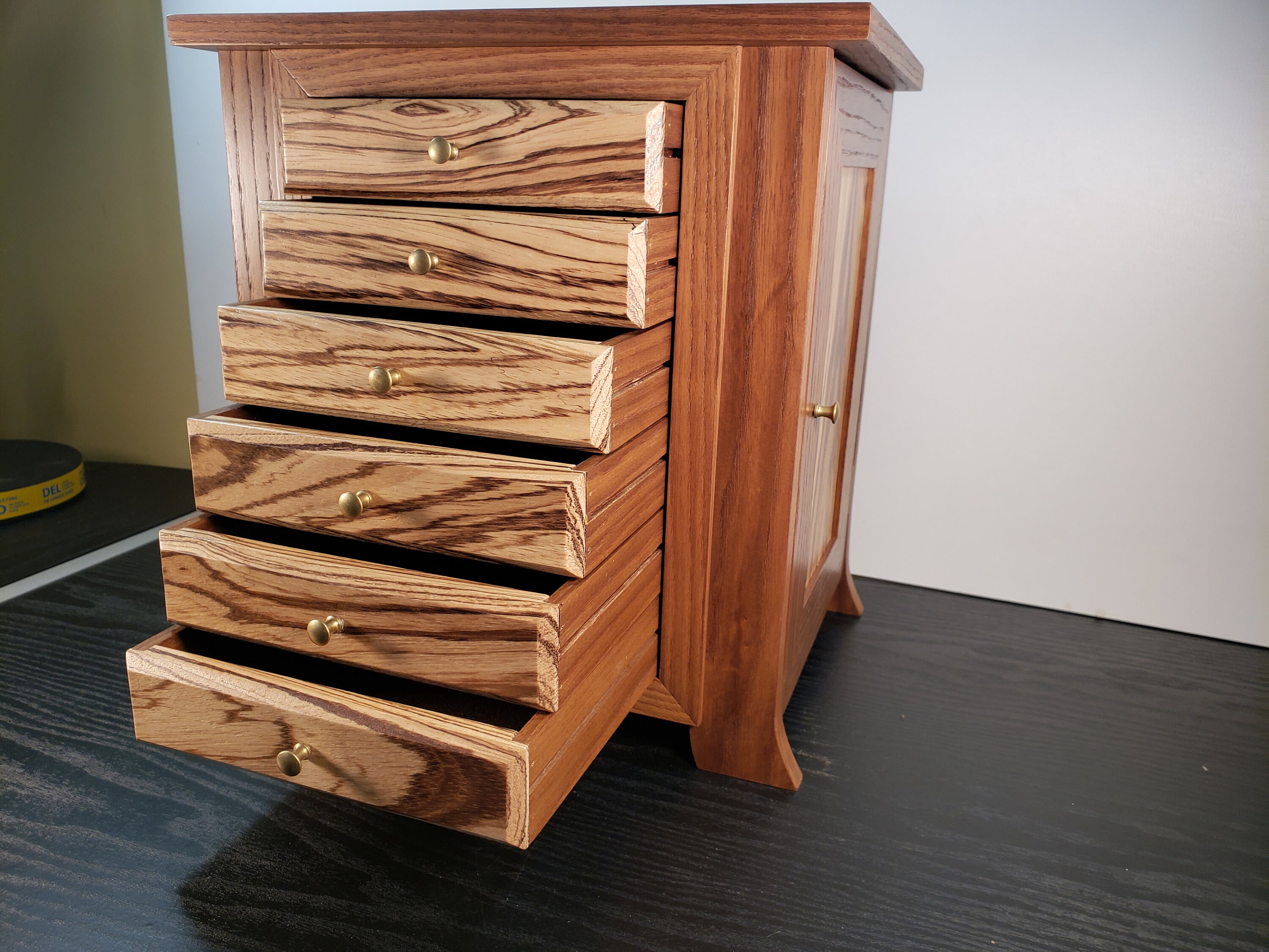 Jewelry Box with Arched Legs Necklace holder with 6 drawers. Etsy