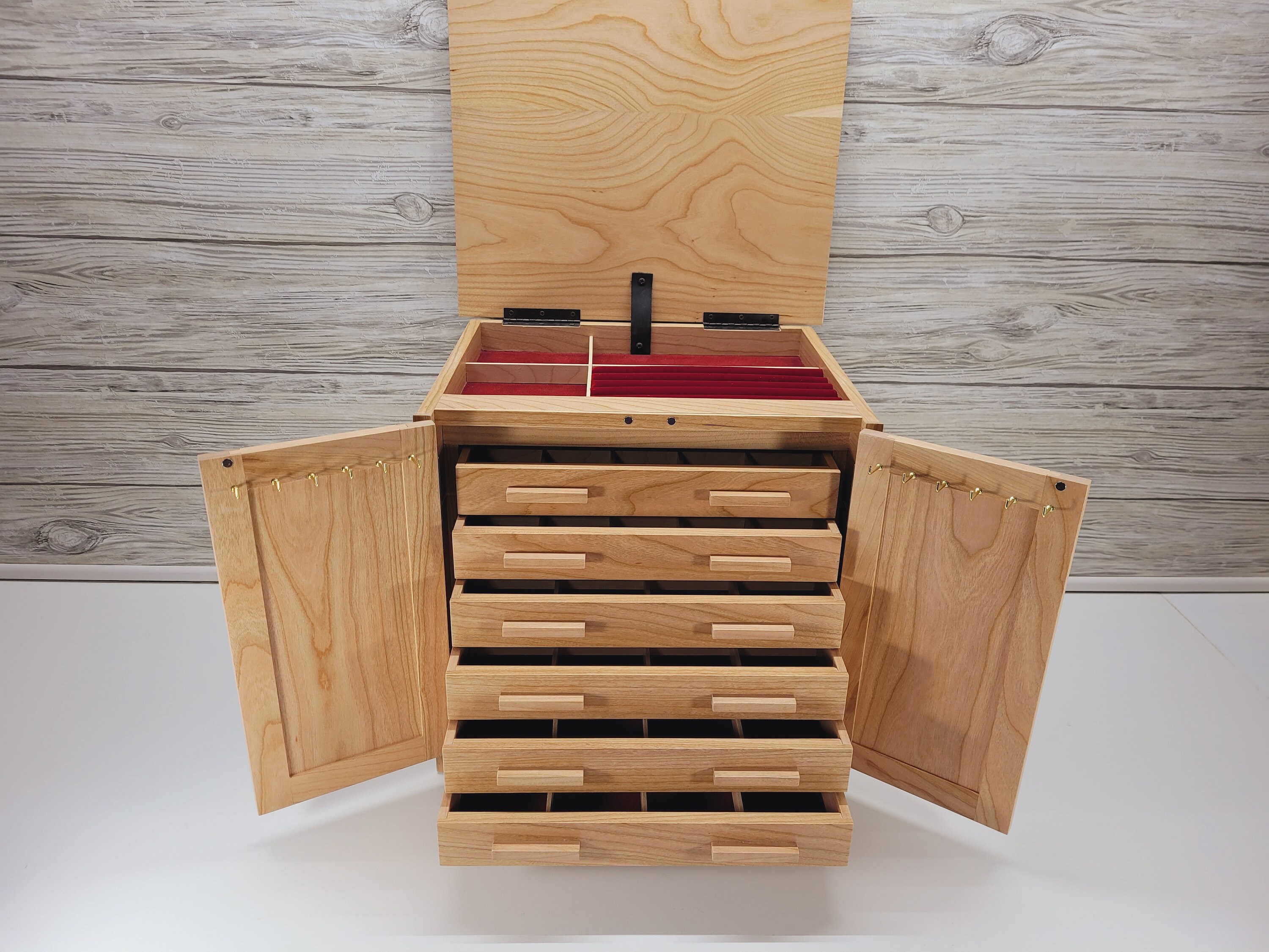 Mission Style Jewelry Box 6Drawer Jewelry Box with Front Etsy