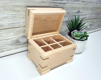 Wood Essential Oil Box, Storage for Essential Oils, Organization, Kitchen Storage, Bedroom Organization