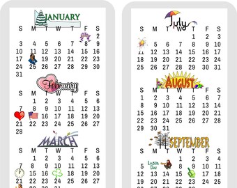 Calendar Bookmarks Etsy