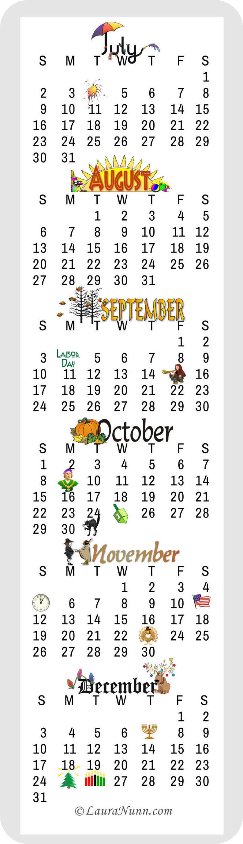 2023 Calendar Bookmark Laminated to Last All Year Etsy
