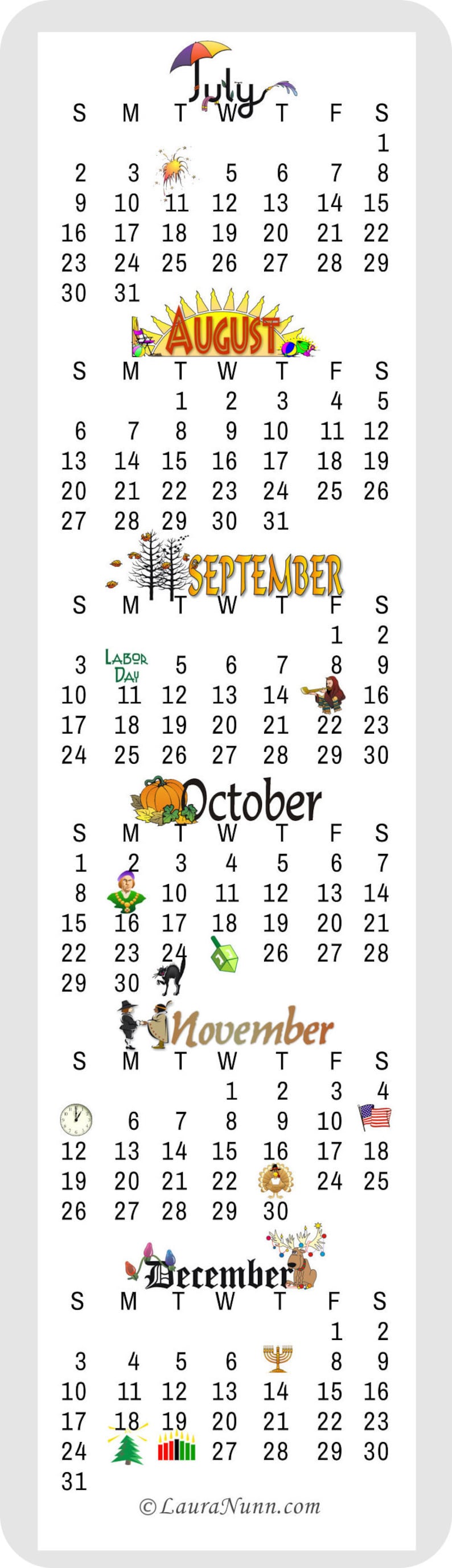 2023 Calendar Bookmark Laminated to Last All Year Etsy