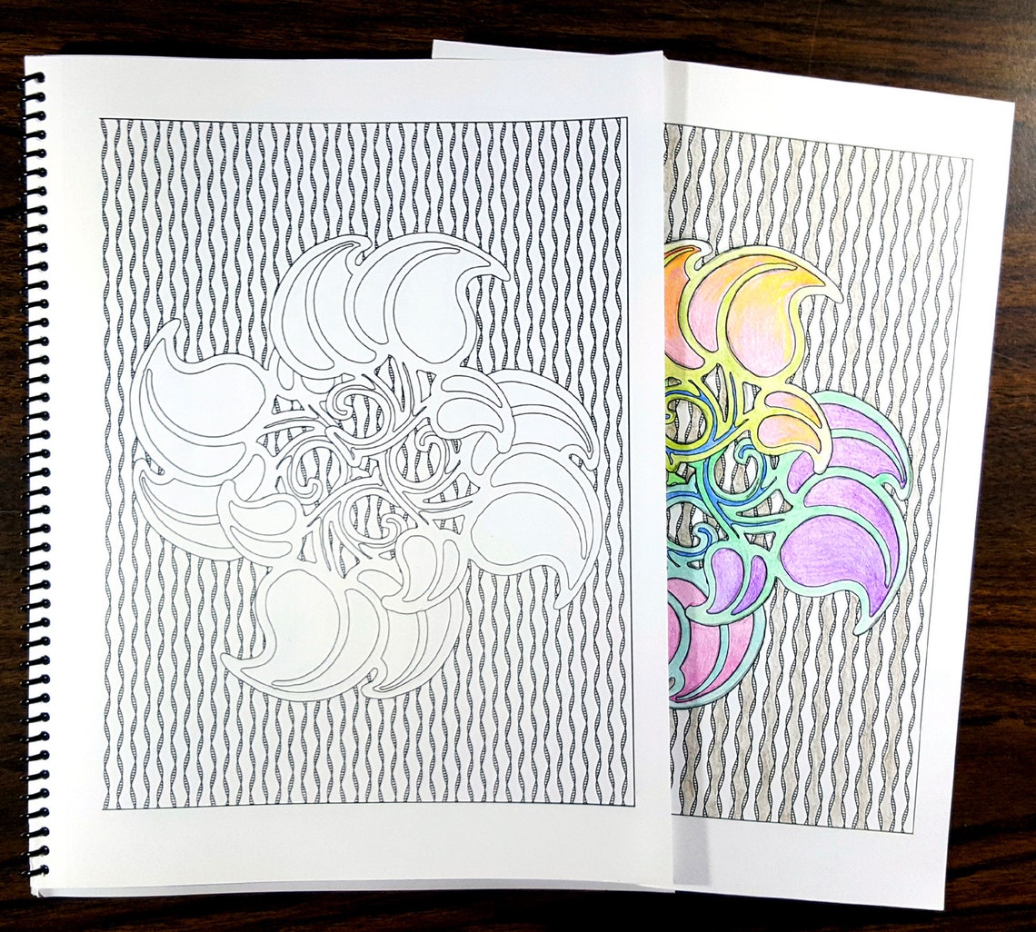 Spiral Bound Eclectic Coloring Book for Everyone, Adults and Kids 32