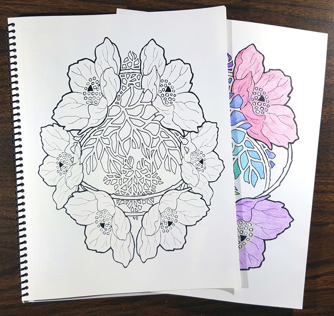Spiral Bound Eclectic Coloring Book for Everyone, Adults and Kids 32