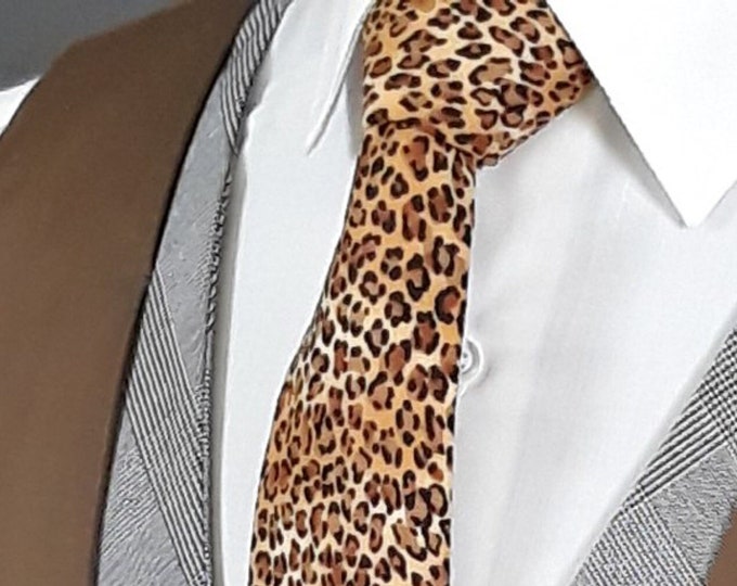 Leopard Tie – Animal Print Neckties Available as a Extra Long Necktie and Skinny Tie