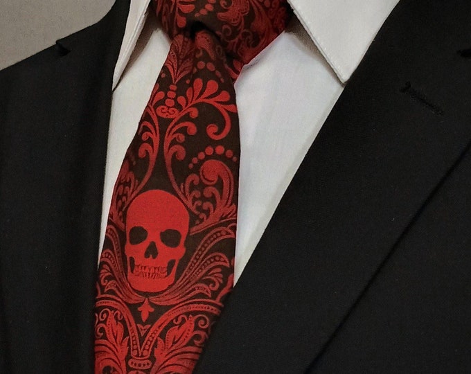 Red Skull Necktie – Red Skull Tie Only! Red Skull Pocket Square not included.