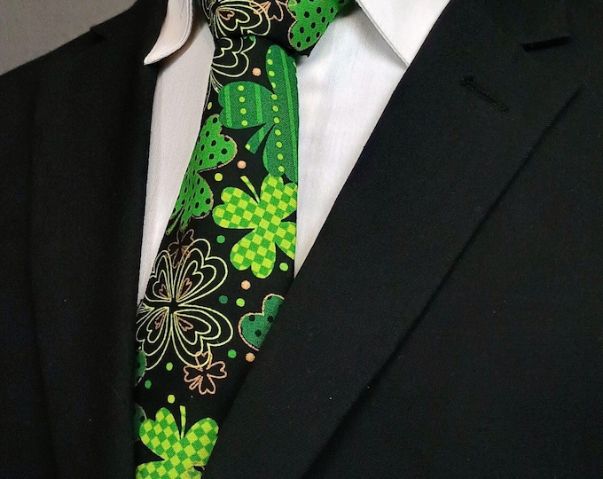 St Patricks Day Necktie – Mens St Patricks Day Ties, Available as a Skinny Tie and a Extra Long Tie.