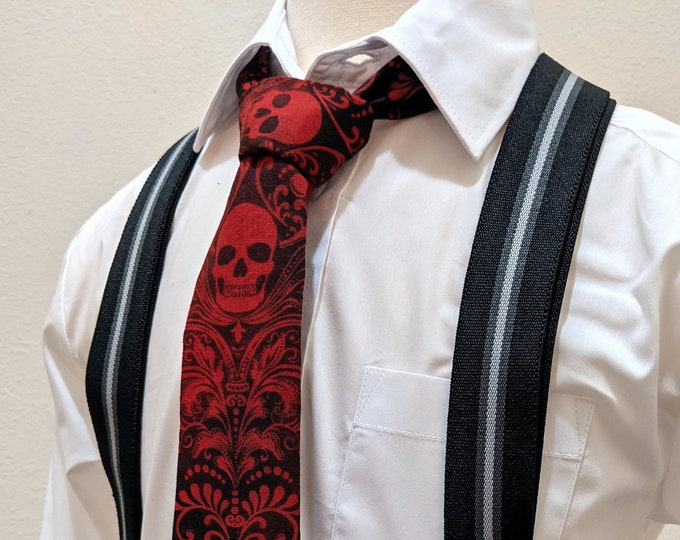 Childs Red Skull Necktie – Boys 2.5 x 48in Tie