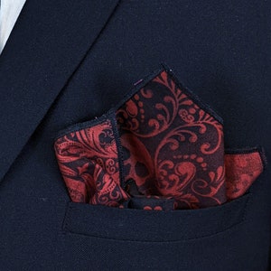 Red Skull Pocket Square – Red Skull Pocket Square Only! Skull Necktie Not Included.