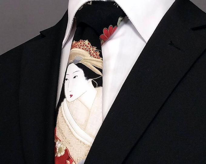 Geisha Necktie – Japanese Style Tie with Geisha