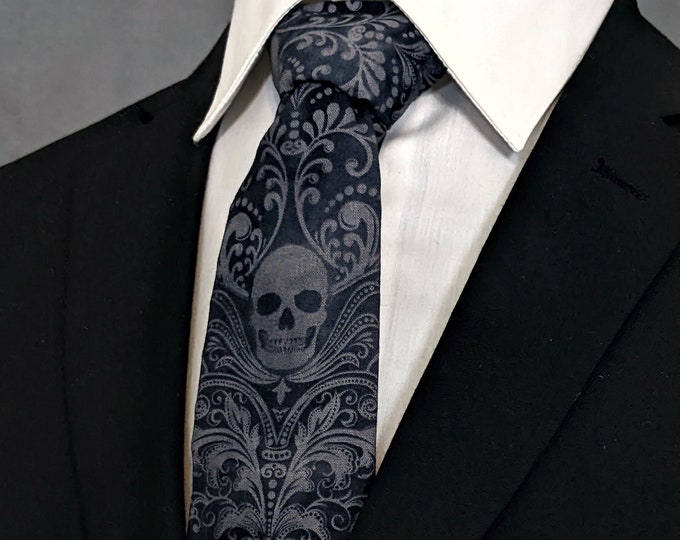 Gray Skull Tie – Gray Skull Necktie