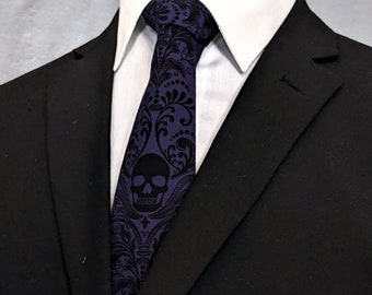 Purple Skull Necktie